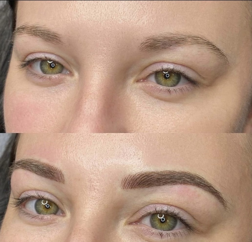 Combination brows before and after