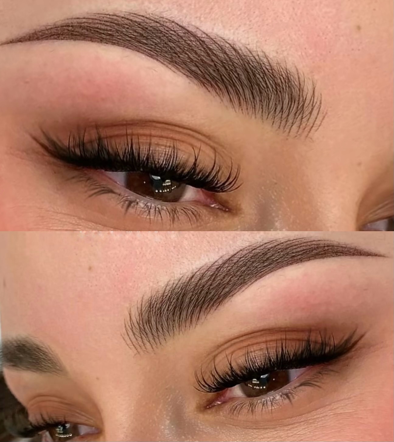 Combination brows permanent makeup close-up