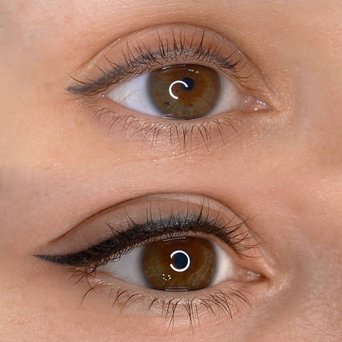 Permanent eyeliner before and after